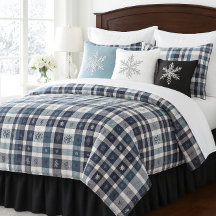 Winter Plaid with Snowflakes