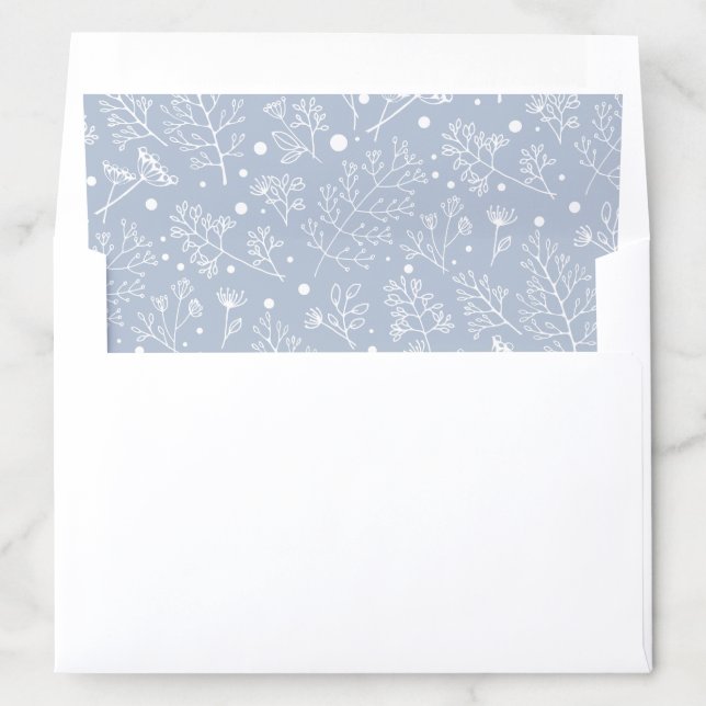 Winter Plants Leaves Berries Christmas Pattern Envelope Liner (In Envelope)