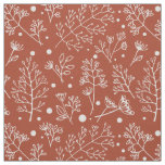 Winter Plants Leaves Berries Christmas Pattern Fabric