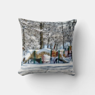 Winter Playground Throw Pillow