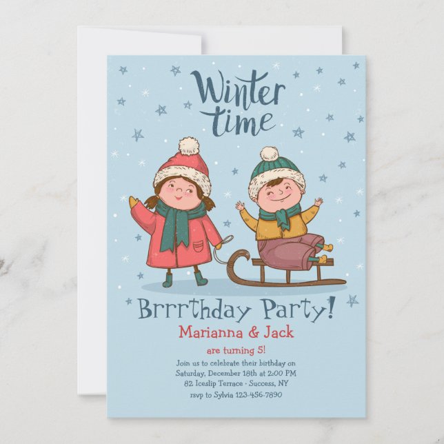 Winter Playtime Invitation (Front)