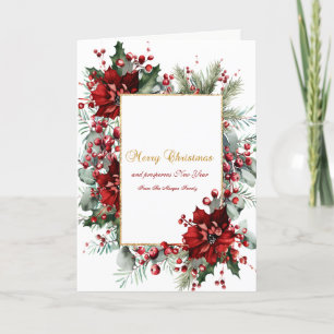 Winter Poinsettia Holiday  Card