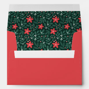 Winter poinsettia pattern - Christmas flower Envelope