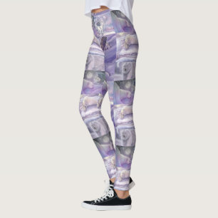 Winter Polar Bear Art Collage Leggings