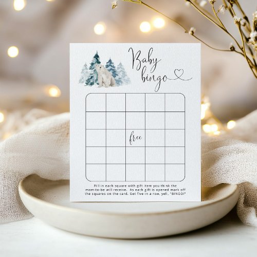 winter polar bear Baby bingo game