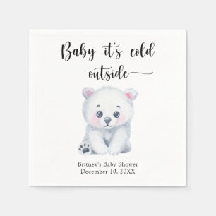 Winter polar bear - baby it is cold outside napkins