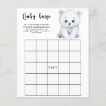 Winter Polar Bear - Baby shower bingo game