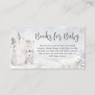 Winter Polar Bear Baby Shower Books for Baby Enclosure Card