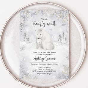 Winter Polar Bear Baby Shower  Invitation
