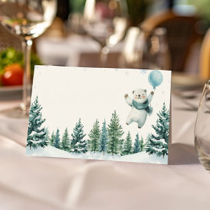 Winter Polar Bear Birthday Food Place Card