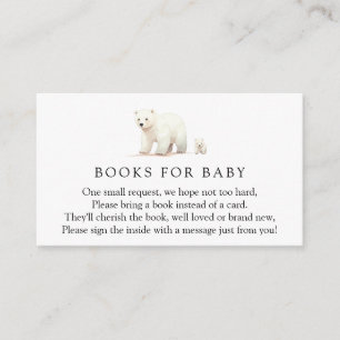 Winter Polar Bear Books for Baby Request Enclosure Card