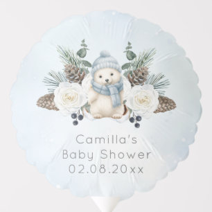 Winter Polar Bear Boy Baby Shower Balloon