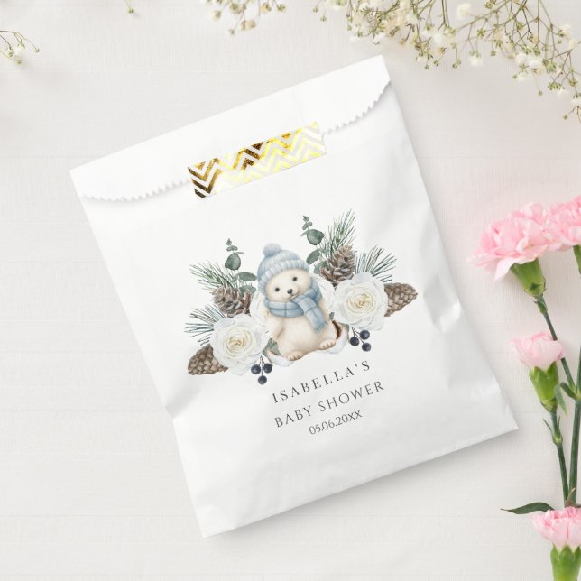 Winter Polar Bear Boy Baby Shower  Favor Bag (Sealed)