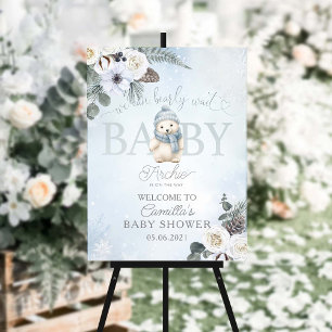 Winter Polar Bear Boy Baby Shower Foam Board
