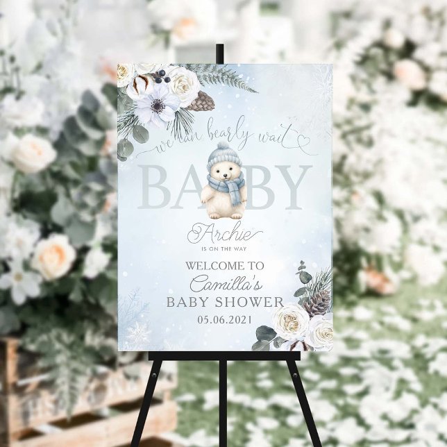 Winter Polar Bear Boy Baby Shower Foam Board (Creator Uploaded)