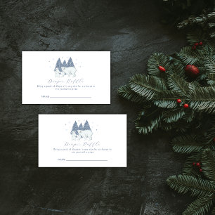 Winter Polar Bear Diaper Raffle Baby Shower Enclosure Card