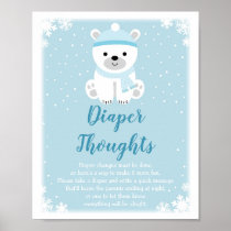 Winter Polar Bear Diaper Thoughts Game Poster