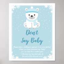 Winter Polar Bear Don't Say Baby Game Poster