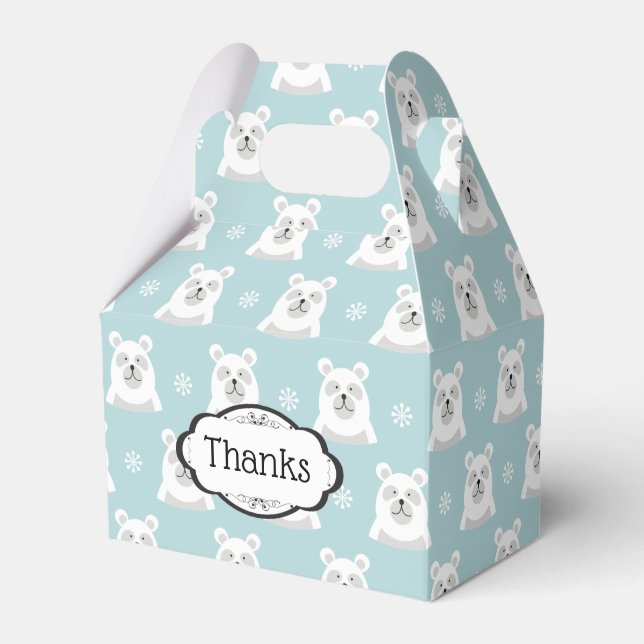 Winter Polar Bear Favor Box (Front Side)