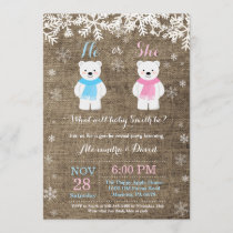 Winter Polar Bear Gender Reveal Invitation