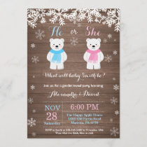 Winter Polar Bear Gender Reveal Invitation