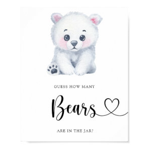 Winter Polar Bear - guess how many bears Poster