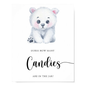 Winter polar Bear - guess how many candies Poster