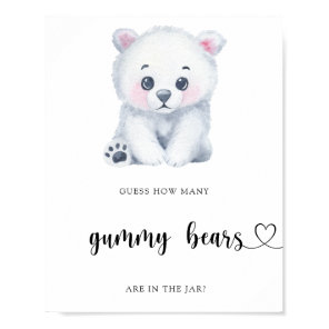 Winter Polar Bear - guess how many gummy bears Poster