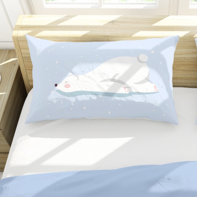 Winter Polar Bear Nursery Bedroom Decor Pillow Case (Winter Polar Bear Nursery Bedroom Decor Pillow Case)