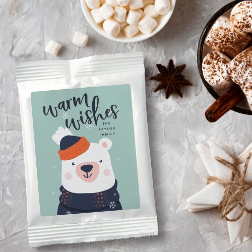 Winter Polar Bear Personalized Holiday Hot Chocolate Drink Mix