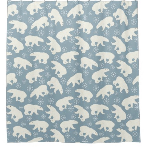 Winter Polar Bear seamless pattern  your ideas Shower Curtain