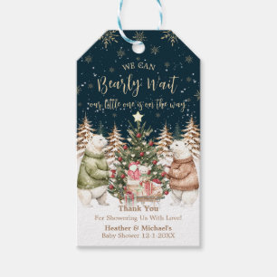 Winter Polar Bear Snowflake Baby Shower Gift Tags