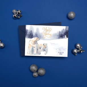 Winter Polar Bears Happy Holidays Photo