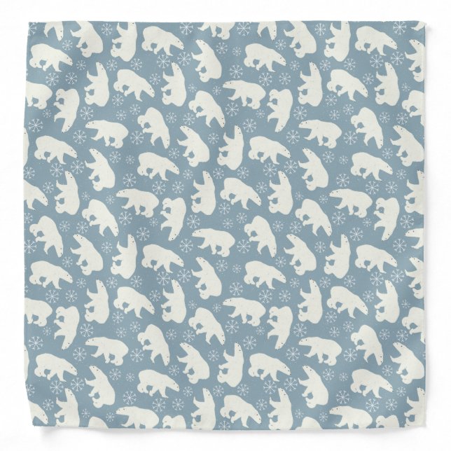 Winter Polar Bears seamless pattern + your ideas Bandana (Front)