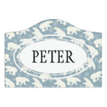 Winter Polar Bears seamless pattern + your ideas Door Sign