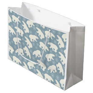 Winter Polar Bears seamless pattern + your ideas Large Gift Bag