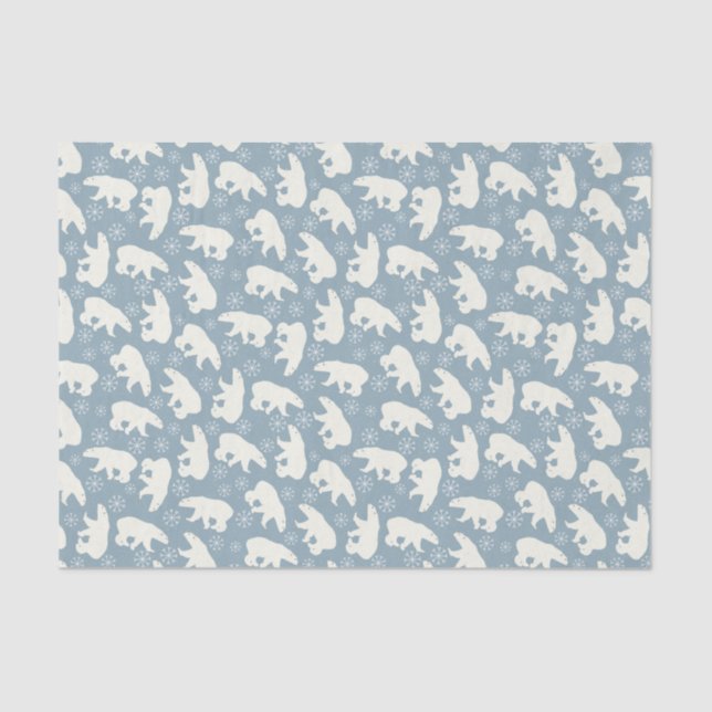 Winter Polar Bears seamless pattern + your ideas Tissue Paper (Front)