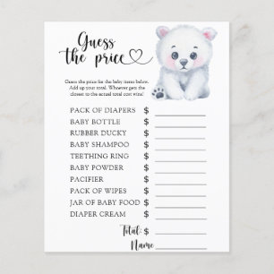 Winter polar teddy bear - Guess the price! Game