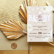 Winter Polar White Bear Baby Shower Invitation