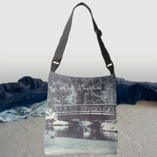 Winter pond crossbody bag