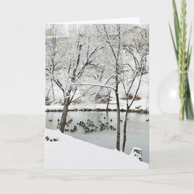 winter pond holiday card (Front)