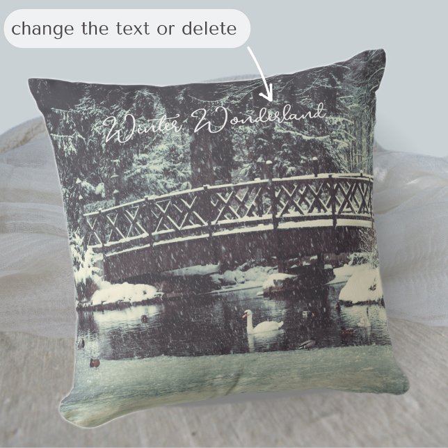 Winter pond throw pillow (Creator Uploaded)