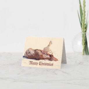 Winter Ponies in the Snow Holiday Card