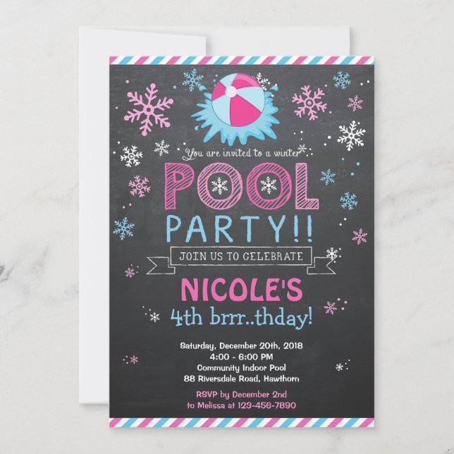 Winter Pool Invitation / Winter Pool Invite (Front)