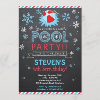 Winter Pool Invitation / Winter Pool Invite by LittleApplesDesign at Zazzle
