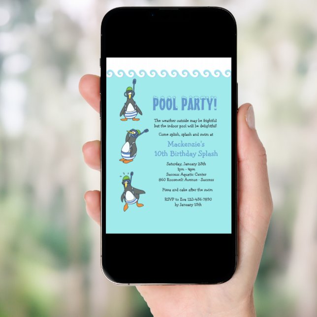 Winter Pool Party Invitation (Front Digital)