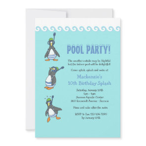 Winter Pool Party Invitation