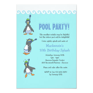 winter pool party invitations