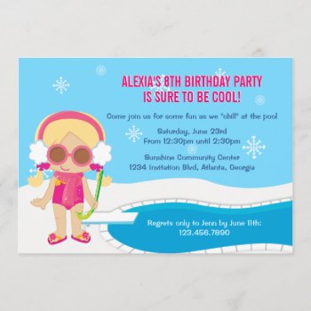 Winter Pool Party Invite by InvitationBlvd at Zazzle
