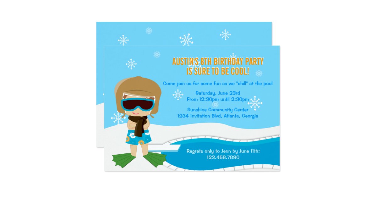 Winter Pool Party Invite | Zazzle